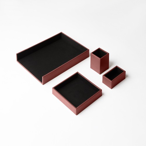 Set bureau cuir rouge - de,