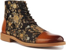 Bottes En Cuir Floral Pour