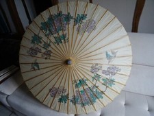 OMBRELLES JAPONAISES EN PAPIER de RIZ, ET BAMBOU ; lot de 6 ; 