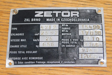 vintage ZETOR 4712 plaquette