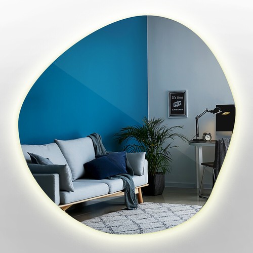 Grand miroir organique ovale - miroir,