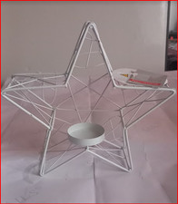 Bougeoir en métal blanc – Design étoile moderne