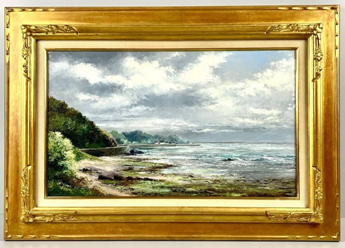 Tableau huile paysage - , marin