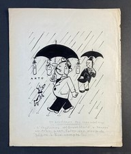 André HEURTAUX dit ARTO "Récupérateur d'eau" dessin humoristique à l'encre signé