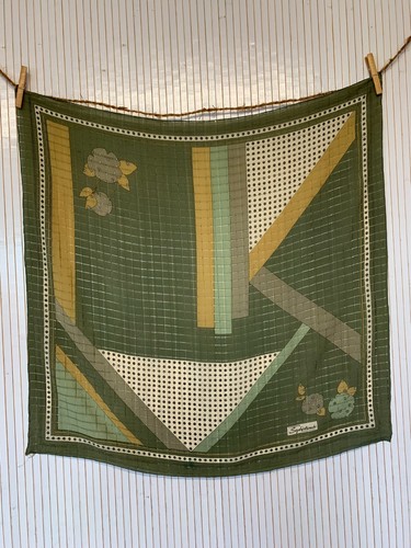 Foulard carré soie vintage - foulard, de