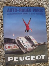 ancienne AFFICHE CASCADEUR PEUGEOT 404  A.LEGRIS  AUTO MOTO no émaillée