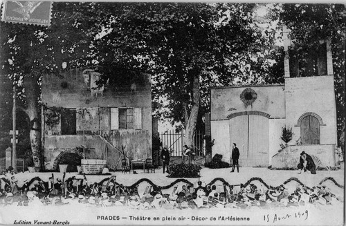 Cpa prades théâtre plein air - plein,