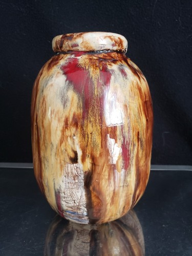 Vase grès flammé année - vase,