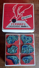 Tampon ancien caoutchouc "Studia" Animaux sauvages