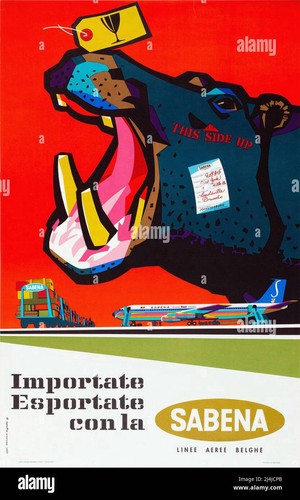 Affiche poster sabena - affiche,