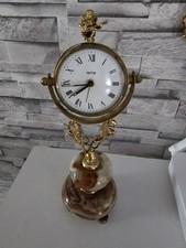 Horloge De  Table Ritz En Marbre Et Bronze Année 30 Mecanique Vintage 