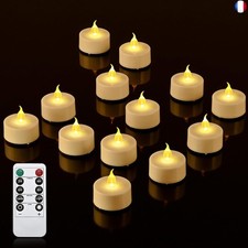 cimetech 12 Bougie Chauffe Plat Bougies Led avec Minuterie Telecommande pour la