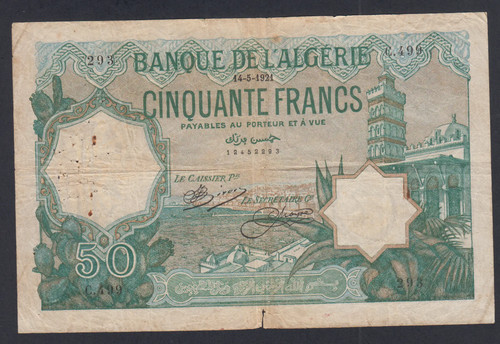 Billet algerie francs - billet,