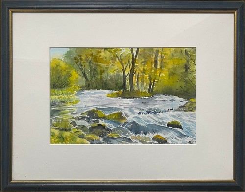 Tableau aquarelle rivière de - tableau,