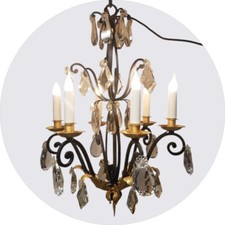 Lustre en Fer Forgé Style Louis XV 6 Feux Diamètre: 55cm