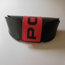 N9316 étui lunettes Police noir rouge 1980 optique disco design 20e vintage PVC