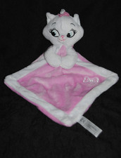 ?Doudou plat chat Marie DISNEY NICOTOY rose blanc mouchoir TTBE