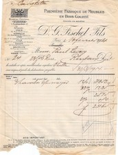 1914 FABRIQUE DE MEUBLES EN BOIS COURBE D G FISCHEL FILS A PARIS - M. LERO
