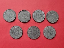 allemagne 3e reich 10 reichspfennig 1942 A.B.D.E.F.G.J KM#101 WWII zinc