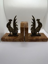 ancien serre livres art deco métal argenté coq annees 30 