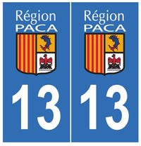 STICKERS AUTOCOLLANTS DEPARTEMENT 13 PLAQUE D IMMATRICULATION AUTO