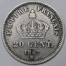 Monnaie Argent, 20 Centimes 1867 BB - Napoléon III