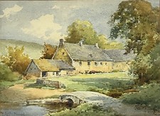 Aquarelle Milieu Xxeme Signee