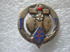 ANCIEN INSIGNE EMAIL INFANTERIE COLONIALE LE 1° RIC (variante AREMAIL)