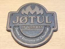 vintage PLAQUE en FONTE centre d'economie de CHAUFFAGE JOTUL of NORWAY norvege 