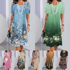 Robes D'été De Plage Bohème Pour Femmes Robe Chemise À Manches Courtes /