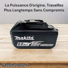 Batterie Makita 18V 6.0Ah Li-ion Pour Outils Électriques Makita BL1830, BL1830B.