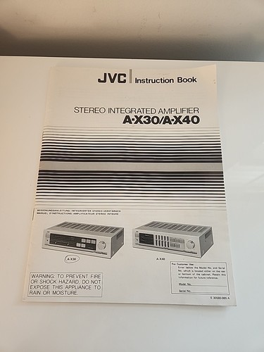 Jvc instruction book - jvc, sterio