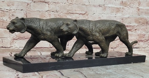 Statue duo panthère en - panthère,