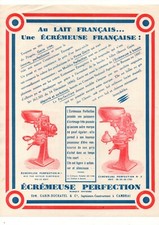 Publicité Au lait Français une écrémeuse Française ! écrémeuse perfection