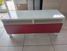 meuble tv blanc et rouge