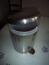 poubelle inox ronde haut 33cm diam 22cm seau blanc neuf