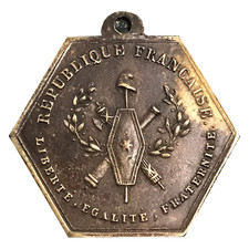 Médaille Révolution du 23-24-25 juin 1848.  Médaille laiton Héxagonale
