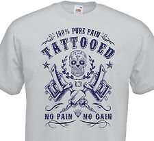 T-shirt TATTOOED  Pain Tattoo Tatouage Old school Calavera Ink Inked Dermographe