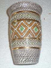 vase/ cache pot en grés à décors de figures géométriques signé jacques Breugnot