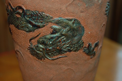 Vase chinois terre cuite decor - chinois,