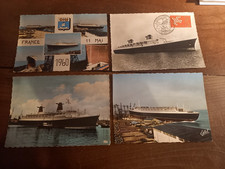 Lot de 4 cartes postales semi-modernes paquebot France