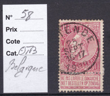 TIMBRE BELGIQUE N° 58-OBL.TB-VOIR SCAN-2/034