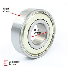 6204Z Roulement ABEG 6204Z 20x47x14 mm