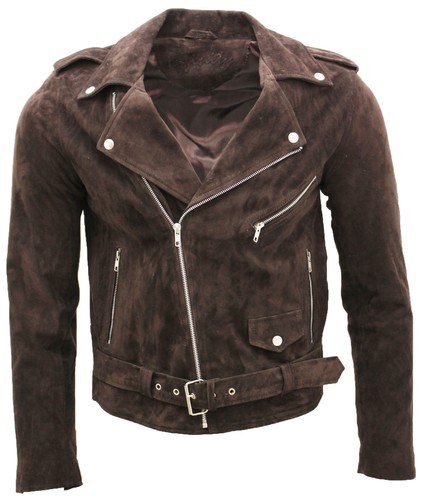 Homme neuf daim marron rétro - marron,