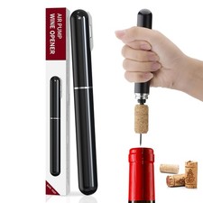 Tire-Bouchon Pompe à Air 2-en-1 avec Coupe-Capsule Ouvre-Bouteille à Pression...