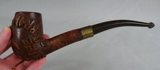ancienne pipe en bois sculpté
