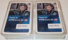 JOHNNY HALLYDAY COFFRET DE DEUX JEUX DE CARTES DU CREDIT MUTUEL
