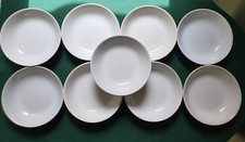 9 Assiettes Calottes blanches Faïence ancienne Digoin Sarreguemines de 1920