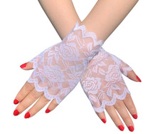 Mitaines manchettes blanches