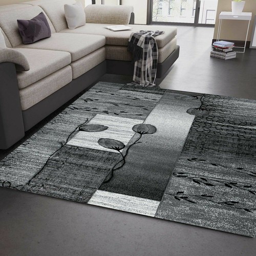 Tapis salon gris noir - tapis, de